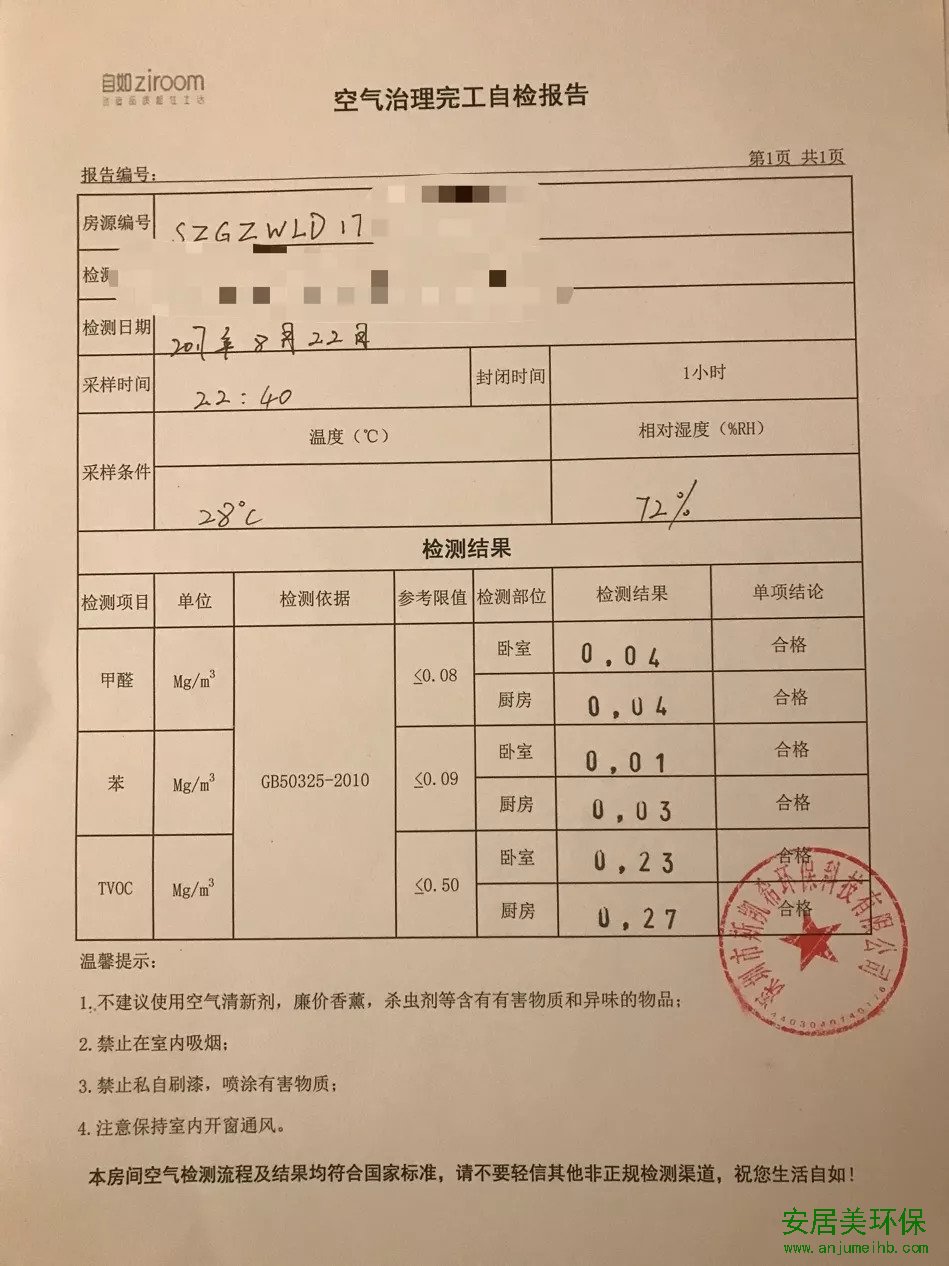 自如客入住第2天眼睛疼全身过敏 甲醛检测结果意外